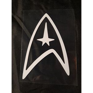 STAR TREK DELTA‎ SHIELD - Vinyl Decal Car Window Sticker-White- 5"x 3"
